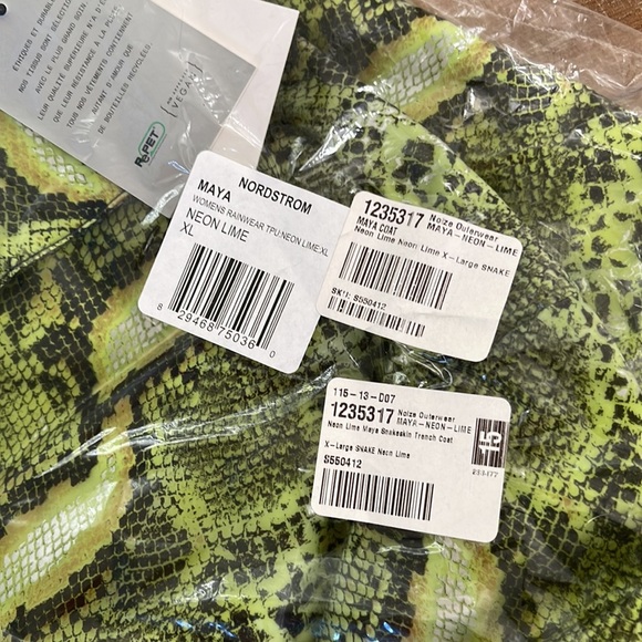 NOIZE Neon Lime Maya Faux SnakeskinTrench Coat NWT - Picture 13 of 15